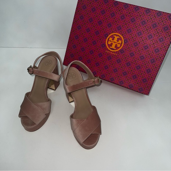 Tory Burch Loretta Velvet Platform Sandal - New In Box- Size 9.5 - Reemoly - Picture 16 of 16